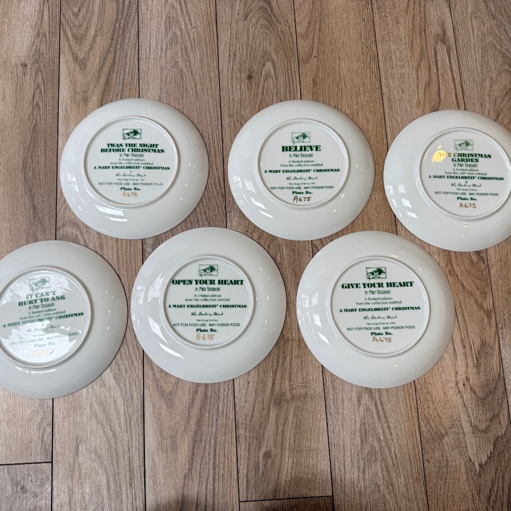 Mary Engelbreit circa 1994 plate collection set of 6 - Picture 2 of 3